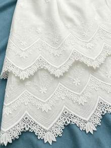 28cm寬白色波浪刺繡蕾絲飾邊 1碼 時尚蕾絲裙裝配件裝飾 - 雙層花邊 - 查看 4