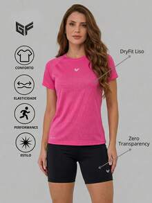 Women's Gym Set: Dry Fit T-Shirt + Short Fitness Sports Shorts - Premium Lightweight And Comfortable Women's Gym Kit - Hoa hồng - Xem 2