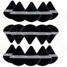 24/15/8/3 Pcs Triangle Flocked Makeup Sponges, For Setting Makeup, Soft Fluffy And Textured, Suitable For Face And Body Powder Puffs, Mixed Set Cosmetic Beauty Tools - Black - View 10