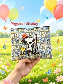 SNOOPY 1個花生史努比卡通拉鍊收納袋，多功能文具與化妝品收納包，適用於旅行、學校和日常通勤，適合青少年女孩的絕佳禮物 - 彩色 - 查看 6