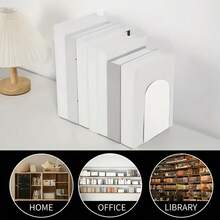 4pcs Acrylic Bookends - Suitable For Office And Home Use Desktop Bookshelf. Durable Transparent Display Rack, Can Hold Various Items, With Adjustable Bookshelf Desktop Book Organizer - View 4