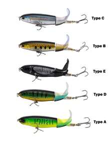 GOTURE 1pc Topwater Propeller Fishing Lures Kit - 360° Spinning Tail For Long Casting, 3X Stronger Treble Hooks, 3D Fish Eyes (Bass/Pike/Snook Saltwater & Freshwater) - Multicolor - View 1