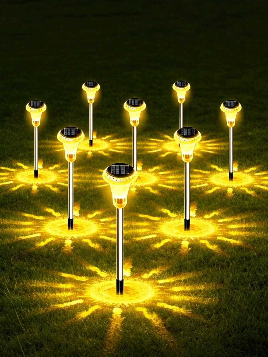 4/2pcs Solar Path Lights, Suitable For Outdoor Use, Solar Landscape Garden Lighting, Can Be Used For Walkways, Lawns, Courtyards, Patios And Trails Decoration