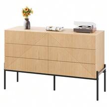 Sideboard, 3D-Textur, Sechs Schubladen, Geeignet Für Wohn- Und Esszimmer, Multifunktionales Aufbewahrungsmöbel. - View 2