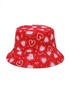 1pc Fashionable Bucket Hat, Summer Sun Protection Hat, Suitable For Outdoor Activities, Home Fashion Matching, All-Season Wearable UV Protection, Great Gift - Red - View 2