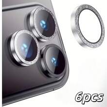 6-Piece Silver Glitter Lens Protector - Stylish And Beautiful Glitter Design - Suitable For 17/16/15/14/13/12/11 Series - Scratch-Resistant For Rear Camera Phones - Silver - View 22