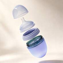 1pc Baby Bottle, 0-3 Months Infant Bottle, 150ml Anti-Colic, Silicone Anti-Drop Reusable Bottle, Easy To Clean - 彩色 - 查看 6