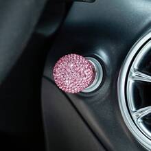 1個汽車配件 黑/白/粉 水鑽圓球啟動按鈕 個性化圓形通用裝飾環點火按鈕蓋 - 均碼 - 查看 3