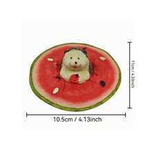 Cute Floating Hedgehog In Watermelon Figurine, Resin Ornament For Fish Tank, Patio Pond And Yard Decor - Floating Watermelon Hedgehog - View 3