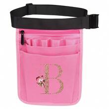 1pc Nursing Tool Waist Bag Nurse Medical Bag Rose Gold Initials A To Z Letter Pattern Multifunctional Adjustable Multi-Insert Bag, Pet Medical Care Bao Universal Multi Pocket Nurse Fanny Pack Multi Pocket Waist Organizer Belt With Adjustable Waist Strap Work Pocket Medical Supplies Storage Waist Pouch Organizer Pouch - Pink - View 18