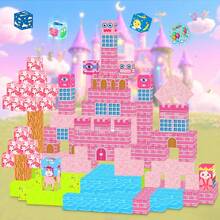 Sakura Castle Magnetic Blocks Gift Box, Ideal Holiday Gift For 3+ Girls, Pink Themed & Multi-Spec Educational Toy - Multicolor - View 1