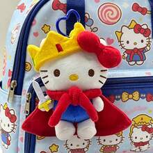SANRIO 1個國王毛絨娃娃背包吊飾小掛飾，情人節禮物紀念品鑰匙圈 - 紅色 - 查看 3