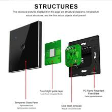 Smart WiFi Touch Wall Light Switch, 1/2/3/4 Gang Tempered Glass Panel, App Remote Control, Alexa Home Tuya Voice Control, Timer Countdown, LED Backlight, Neutral Wire Required, For Bedroom Living Room Home Lighting - Multicolor - View 10