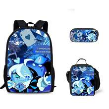 Juego de tres piezas de mochila escolar con diseño de galletas Shadow Milk Cookie, mochila infantil, bolsa para comida y estuche para lápices. LQCK - 1 - View 6
