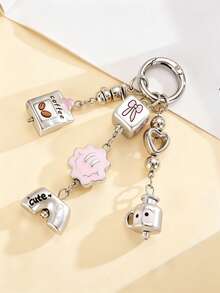 1pc Big Eye Water Bottle Smiling Face Bag Charm, Decorative Personalized Handbag Pendant, Keychain Phone Strap - Multicolor - View 5