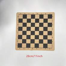 Easytoday 28cm/11inch And 34cm/13.4inch And 43cm/16.9inch Foldable Square Chess Game Or Foldable Checkers Game Portable Separate Chessboard - Khaki - View 13