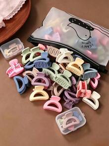 50/30/10/Pcs/Set Mini Candy Color Mini Hair Claw, Macaron Gentle Color Palette, Pink, Blue, Yellow, White, Light Purple, All Low Saturation Color Series Hair Accessories, Soft And Sweet Girl Style, Suitable For Sweet Style, Korean Style, Daily Commute Style, Easy To Match For Atmosphere - Suitable For Girls And Teenagers, Daily, School, Party, Photography, Etc. - Multicolor - View 3