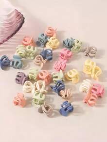 50/30/10/Pcs/Set Mini Candy Color Mini Hair Claw, Macaron Gentle Color Palette, Pink, Blue, Yellow, White, Light Purple, All Low Saturation Color Series Hair Accessories, Soft And Sweet Girl Style, Suitable For Sweet Style, Korean Style, Daily Commute Style, Easy To Match For Atmosphere - Suitable For Girls And Teenagers, Daily, School, Party, Photography, Etc. - Multicolor - View 7