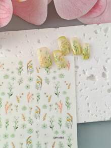 Tiebeauty 2 piezas Pegatinas de arte de uñas de margarita pastoral de primavera, diseño de estilo Ins de margarita floral, decoración de uñas autoadhesiva DIY, suministros para uñas, adecuado para salidas de primavera/verano, decoración de arte de uñas para fiestas de vacaciones - Multicolor - Ver 9