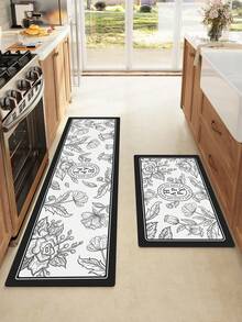 DAJIANG 1pc Bohemian Vintage Kitchen Runner Rug, Non-Slip Rubber Backing, Washable Kitchen Mat, Thick Kitchen Floor Rug Suitable For Hallway, Laundry Room, Holiday Room Decor - Multicolor - View 7