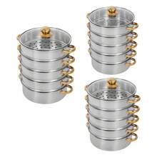 26/28/30cm 5 Etagen Dampfkochtopf Edelstahl Dampfgarer Topf Mit Glasabdeckung Gold Silber Dampfkocher Geeignet Für Gaskochfelder Induktionskochfelder Und Elektrische Tontöpfe Usw - Übersicht 9
