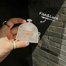 金鱼造型防摔耳机保护套，防尘防震，防刮花，适用于 4/3/2/1、Pro、Pro2 - 透明色 - 查看 3