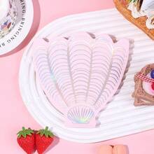 20/40/60pcs Pink Shell-Shaped Napkins With Iridescent Foil, 2-Ply Light Pink Cute Mermaid Tail Ocean Theme Disposable Shell Napkins, Ocean Wave Pattern Paper Napkins Hand Towels, Suitable For Baby Shower, Pool Party Decoration, 13x13 Inches - View 2