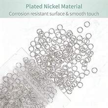 500 piezas de anillos de salto resistentes de 6mm de apertura, anillos dobles de metal mini, adecuados para joyería, collares, pulseras, aretes y accesorios de manualidades - Plateado - Ver 1