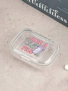 便攜式極簡藥丸收納盒，藥瓶圖案與「Take A Pill」文字 - 3格藥物收納盒，適合居家使用，亦適合旅行與出差。迷你便攜藥盒，防水防潮，可用於存放、戒指及其他小物品。父親節、開學季與教師節的絕佳禮物選擇。 - 彩色 - 查看 13