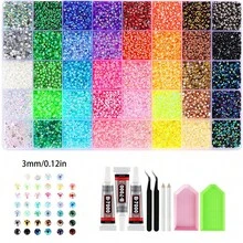 40 màu hạt nhựa giả đá, dùng để làm đá giả lấp lánh 3mm/4mm/5mm, mặt phẳng, kèm khay nhíp, thích hợp cho việc tự làm quần áo, giày dép, bộ dụng cụ lấp lánh, vật liệu tranh đính đá, đồ trang trí sáng bóng, đồ thủ công, cốc, trang trí tranh đính đá và nhiều hơn nữa. - Nhiều màu A - Xem 14