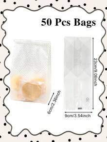 50入黑色波點裝飾餅乾烘焙袋，透明磨砂禮品袋，生日派對零食食品包裝袋，嬰兒洗禮禮品袋，婚禮糖果袋，新娘洗禮桌飾，生日禮物，派對伴手禮 - 小圓點 - 查看 12
