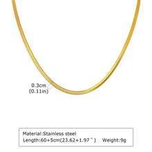 1pc Minimalist Fashion Flat Snake Chain Stainless Steel Blade Chain Necklace For Men, Jewelry, Accessories, Summer, Layered Gothic Style, Vintage - Gold - View 7