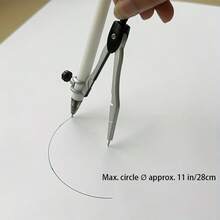 1pc Metal Adjustable Compass With Pencil Holder, Professional Geometry Drawing Tool, Suitable For Students, Drafting And Math Class Stationery, Back To School - A - View 4
