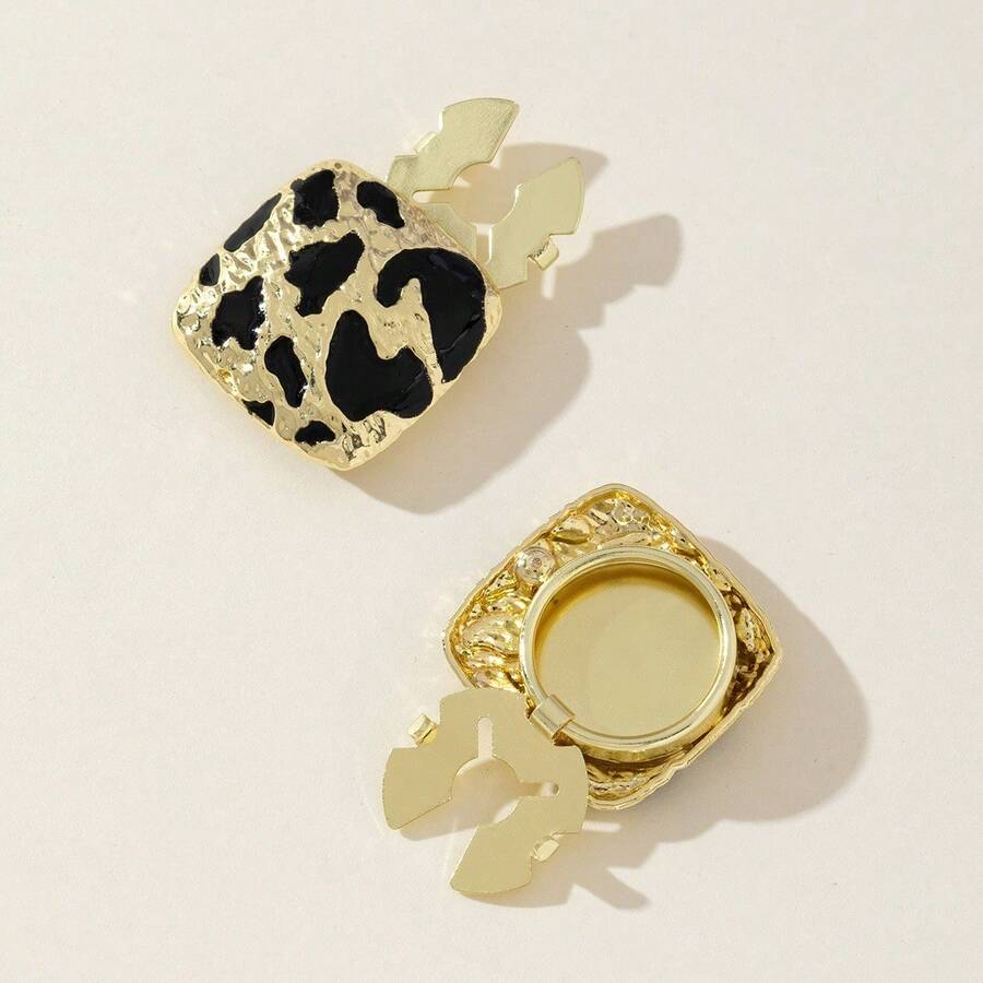 1Pc Metal Turtle Shaped Buttons Leopard Print Irregular Decorative Buttons For Shirt Cuffs & Coat - Fang - Jin Yi Zhi - View 1