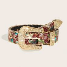 1pc Men's Eye-Catching Western Cowboy Style Heavy-Duty Belt Suitable For Daily Use - Multicolor - View 8