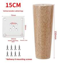 4pcs Solid Wood Furniture Legs With Anti-Slip Pads, Ideal Replacement Parts For Cabinets, Beds, Nightstands And Other Furniture - A - View 18