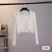 Women Lightweight Cardigans - Apricot - View 7