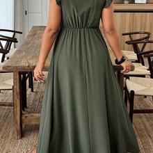 Women Midi Dresses - Military Green - View 3