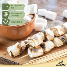 100 PCS XL 6" Bamboo Skewers 4mm Thick - Heavy Duty Wooden Sticks For Grilling, Kabob, BBQ, Hot Dog, Candy Apple & S'mores - 6 Inch - View 7