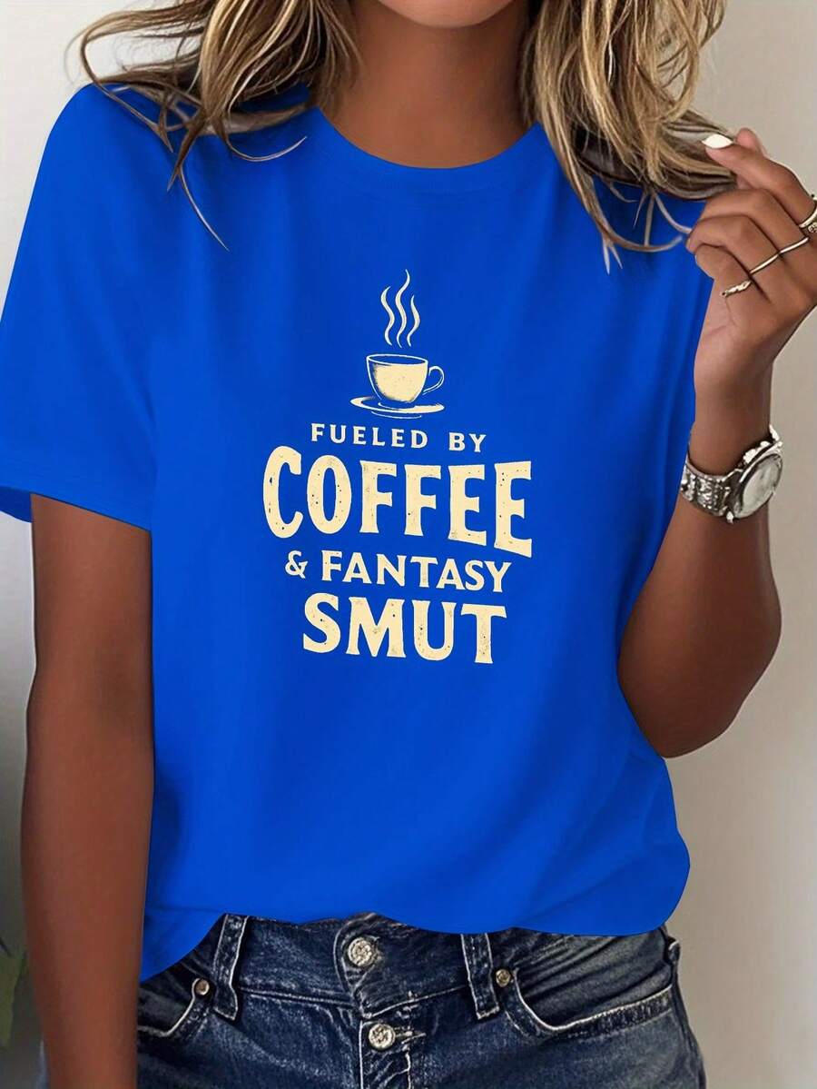 Coffee Fantasy Pure - Coding Lady Camiseta cómoda para mujer - Azul - Ver 1