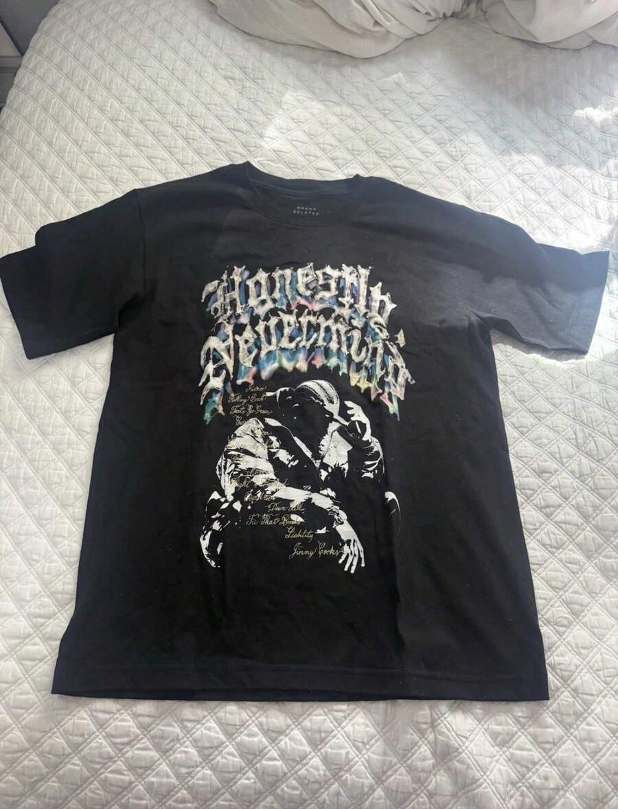 Drake More Life Graphic T-Shirt- Black Comfortable Round Neck Short Sleeve Vintage Photo Print Perfect For Casummer Tops Beach Outfit For Womensummer Outfit For Womenfestival Outfit - 黑色 5 - 查看 1