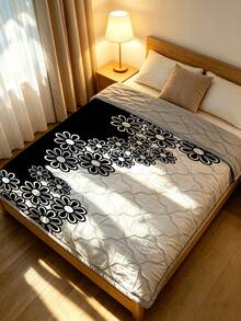 1 pieza Edredón suave & fresco - Ropa de cama ligera para todas las estaciones, patrón floral a cuadros moderno, 100% poliéster, lavable a máquina, adecuado para cama individual/doble, hotel, camping y decoración del hogar, ropa de cama de lujo de hotel | Diseño acolchado moderno | Tecnología en relieve, decoración para todas las estaciones, decoración de habitación - Multicolor - Ver 9