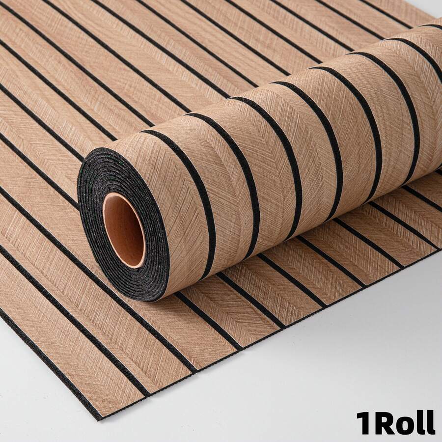 1Rolls Package, 4mm Thick Easy-Apply Peel & Stick 3D Wallpaper Roll, Wood Grain Design - Self-Adhesive SXP For DIY Home Decor, Perfect For Ceilings, Partitions & Curved Surfaces Can Be Used On Walls, Floors Ceilings, Suitable For Living
