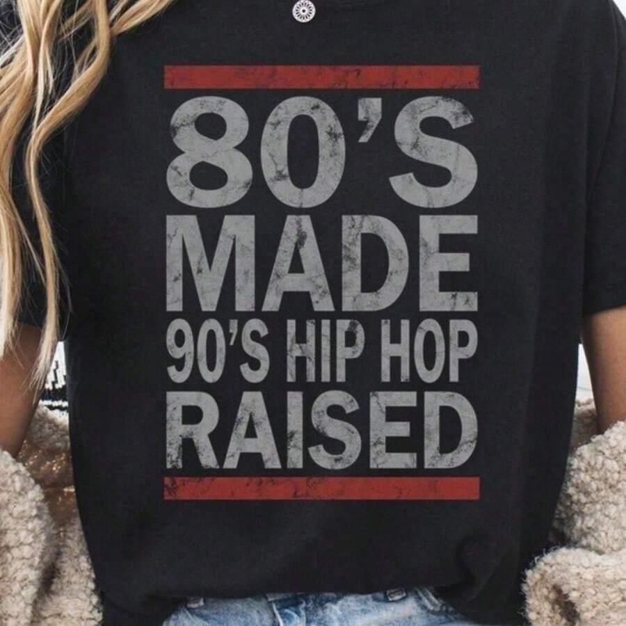 T-Shirt Hip-Hop Anni '90, Maglietta Retrò, Streetwear Vintage Anni '90, Moda Hip-Hop Old School, Regalo Per Papà, Mamma, Festa Della Mamma - 後七 - 查看 1