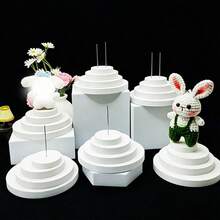 3PCS Double Needle Doll Base, White And Black Doll Base, Suitable For Crochet Doll, Doll Display Stand Base Home Decor Display Stand - Round - View 2