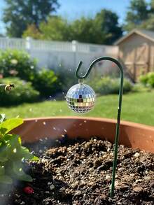 Garden Miniature Stake Decor, Mini Garden Ornaments, Fairy Magic Theme Decoration, Disco Ball Glitter Micro Landscape Bonsai Mini Decor, Wonderland Garden Decoration, Small Garden Decor, Fairy Garden, Fairy Tale Garden Decoration - Multicolor - View 2