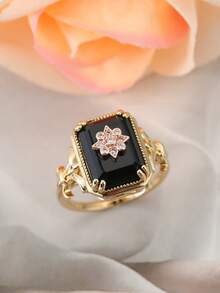 A Vintage Carved Ring, High-Quality New Ring,Suitable For Daily Wear, Balls, Vacations, Parties, Holiday Celebrations, An All-Season Versatile Piece - Gold - View 2