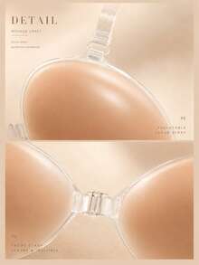 Sujetador adhesivo de silicona invisible con tirantes transparentes, cierre frontal sin costuras, sujetador sin espalda para vestidos, blusas & ocasiones especiales - Multicolor - Ver 5