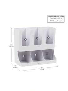 Mind Reader - Organizador vertical de 6 compartimentos para guardar condimentos de café y tazas para sala de descanso blanco - Blanco - Ver 6