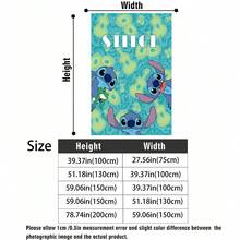迪士尼 Lilo & Stitch 音樂主題法蘭絨披毯，柔軟舒適的毛絨抓絨毯，印有青綠色與烏克麗麗圖案，適用於沙發、床鋪、客廳、臥室、辦公室、旅行，四季皆宜 - 顏色 1 - 查看 5